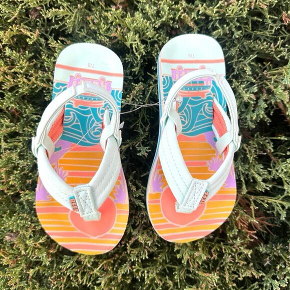 Reef‎ Little Ahi Toddler Flip Flop Beach Sandals Size 7/8 - Picture 1 of 12